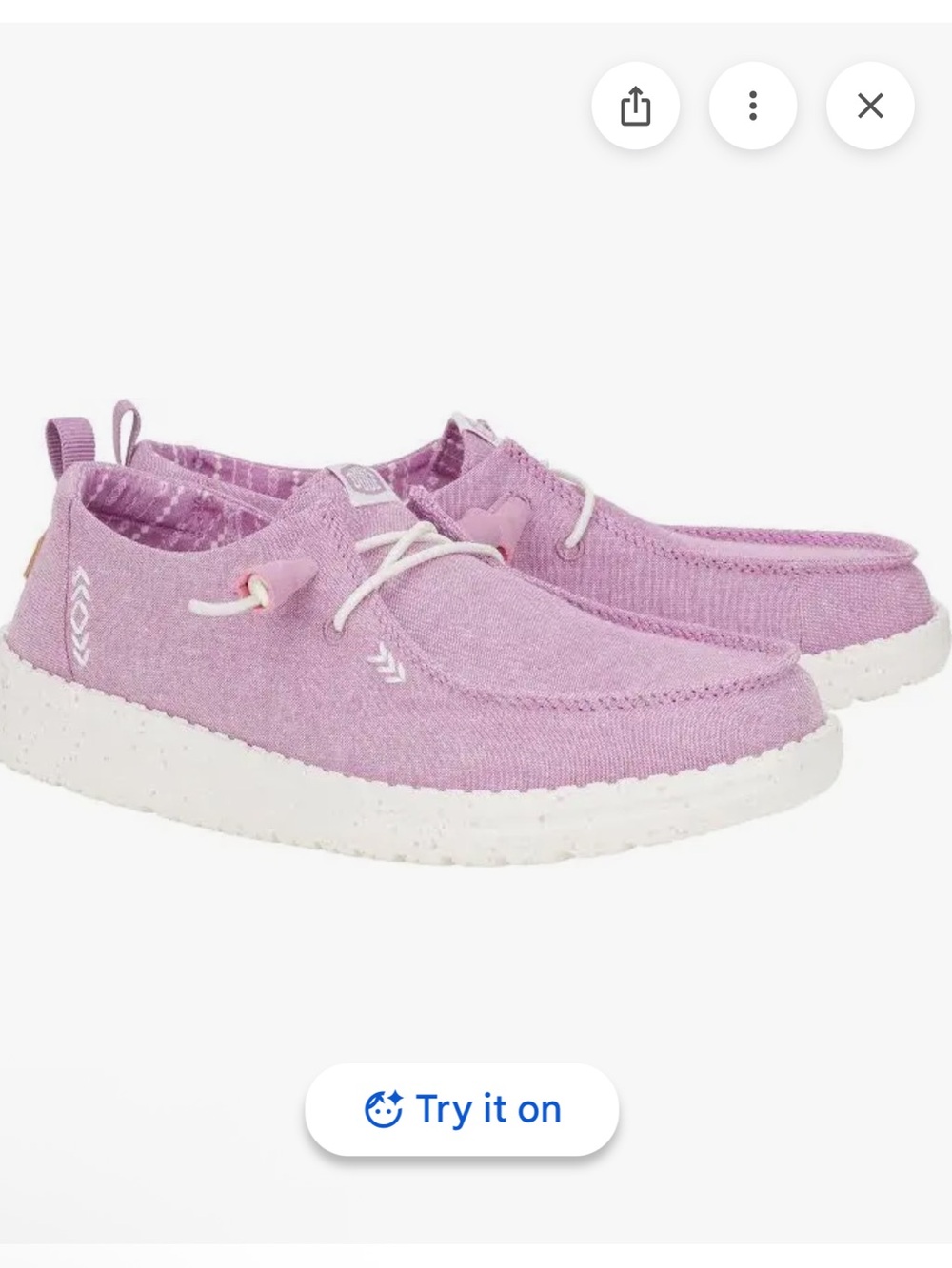 HEY DUDE Wendy Chambray Shoes In Lilac Lightweight Breathable Women’s Size 7